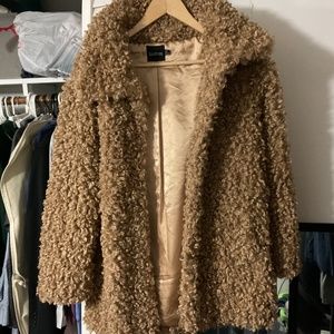 Boohoo Teddy Faux Fur Coat Size 4